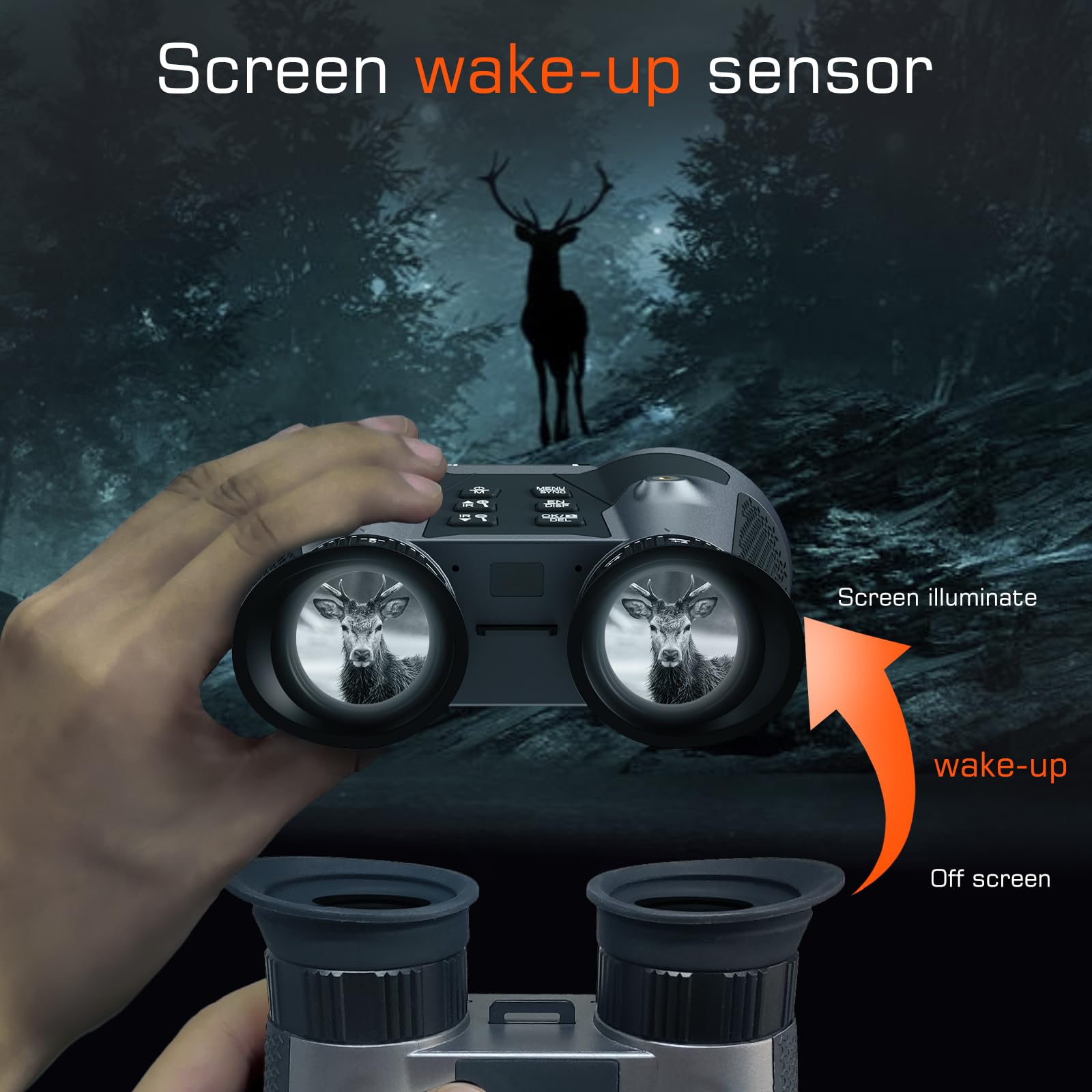 3D VR Infrared Night Vision Goggles - 7-Level IR Head Mounted Binoculars with Auto Wake, 36MP UHD Photos, 4K Video, Built-in Large Screen,6X Zoom, 2×32GB TF Card for Camping Surveillance