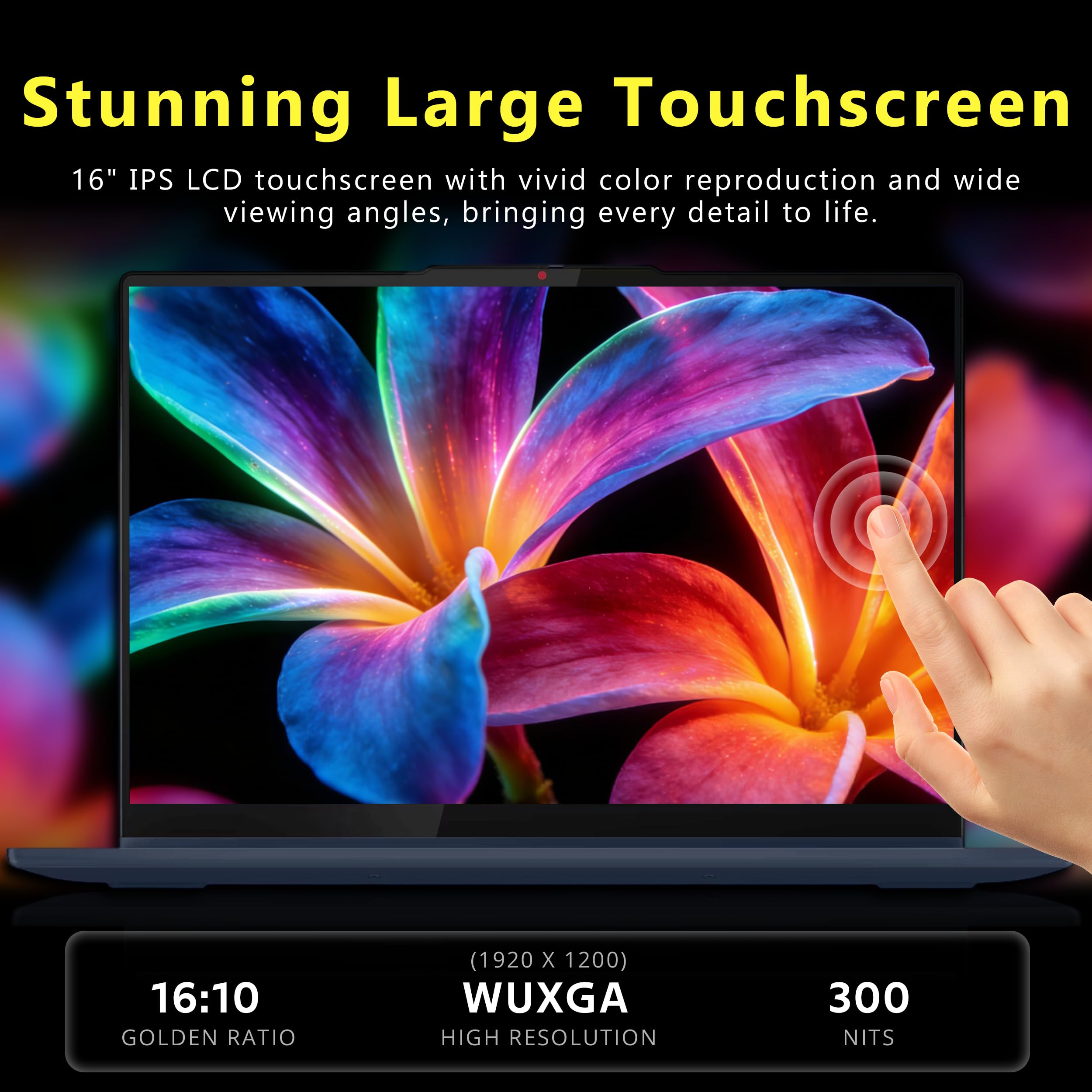 Lenovo IdeaPad 5 16" WUXGA Touch 2-in-1 Laptop, AMD Ryzen AI 7 350, AMD Radeon 860M, 16GB LPDDR5X, 3TB Storage (2TB SSD&1TB Docking), Backlit Keyboard, FHD IR Camera, Wi-Fi 7, Win 11 Pro, Blue