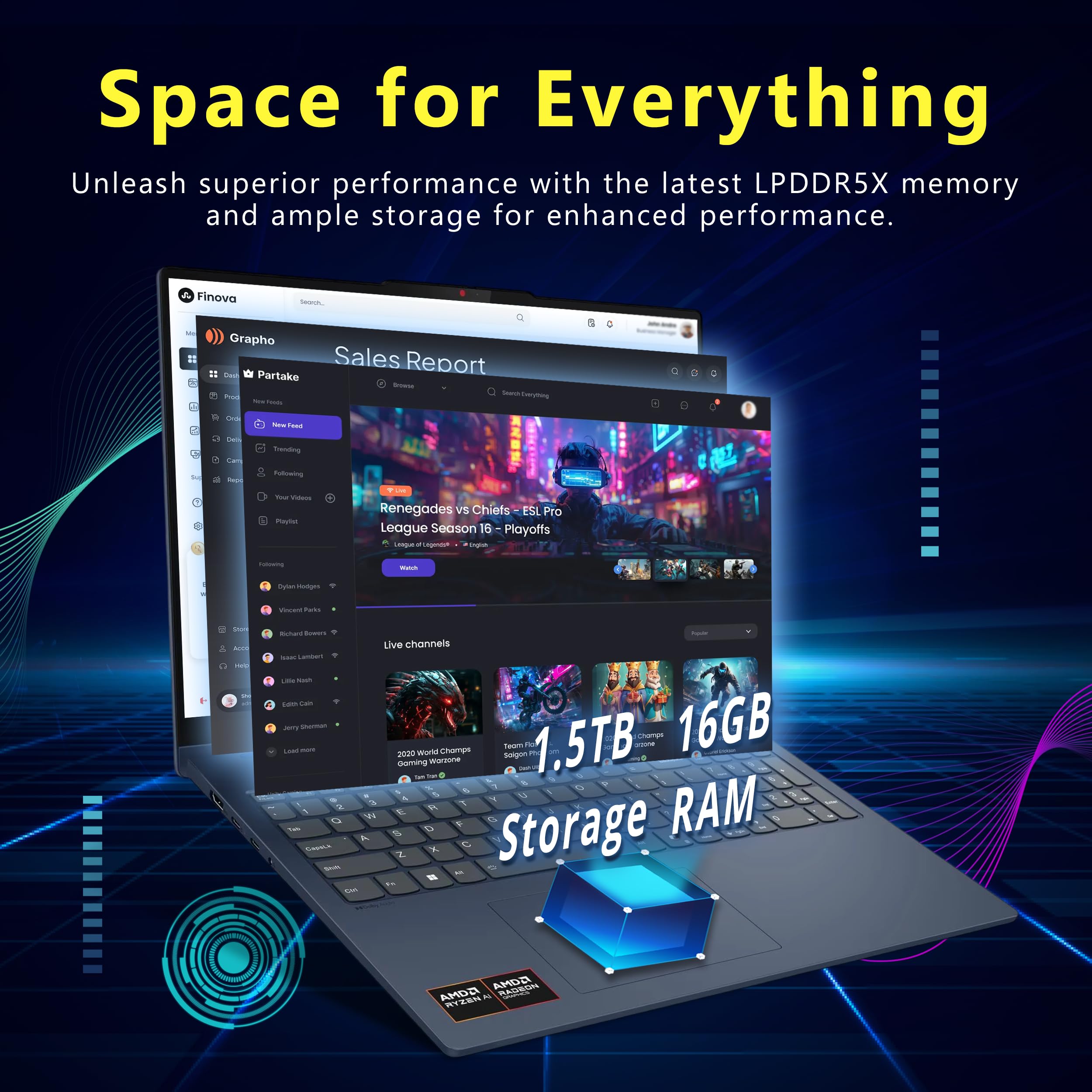 Lenovo IdeaPad 5 16" WUXGA Touch 2-in-1 Laptop, AMD Ryzen AI 7 350, AMD Radeon 860M, 16GB LPDDR5X, 3TB Storage (2TB SSD&1TB Docking), Backlit Keyboard, FHD IR Camera, Wi-Fi 7, Win 11 Pro, Blue