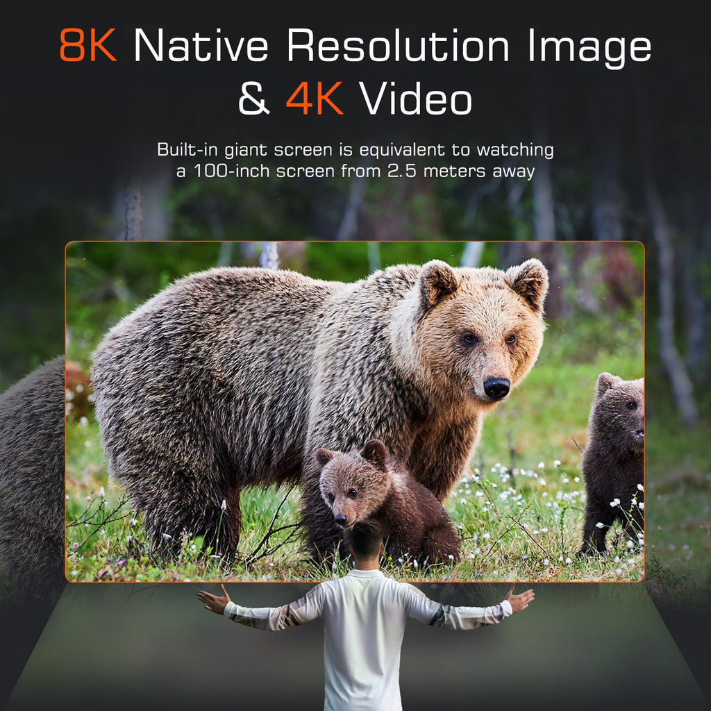 3D VR Infrared Night Vision Goggles - 7-Level IR Head Mounted Binoculars with Auto Wake, 36MP UHD Photos, 4K Video, Built-in Large Screen,6X Zoom, 2×32GB TF Card for Camping Surveillance