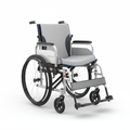 Lightweight folding wheelchair on clean white background